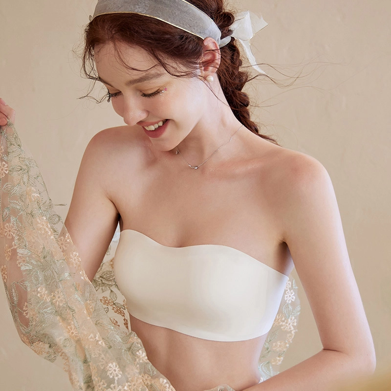 内在密码 可拆卸双肩带内衣女防滑聚拢薄款显胸小隐形不掉防走光抹胸
