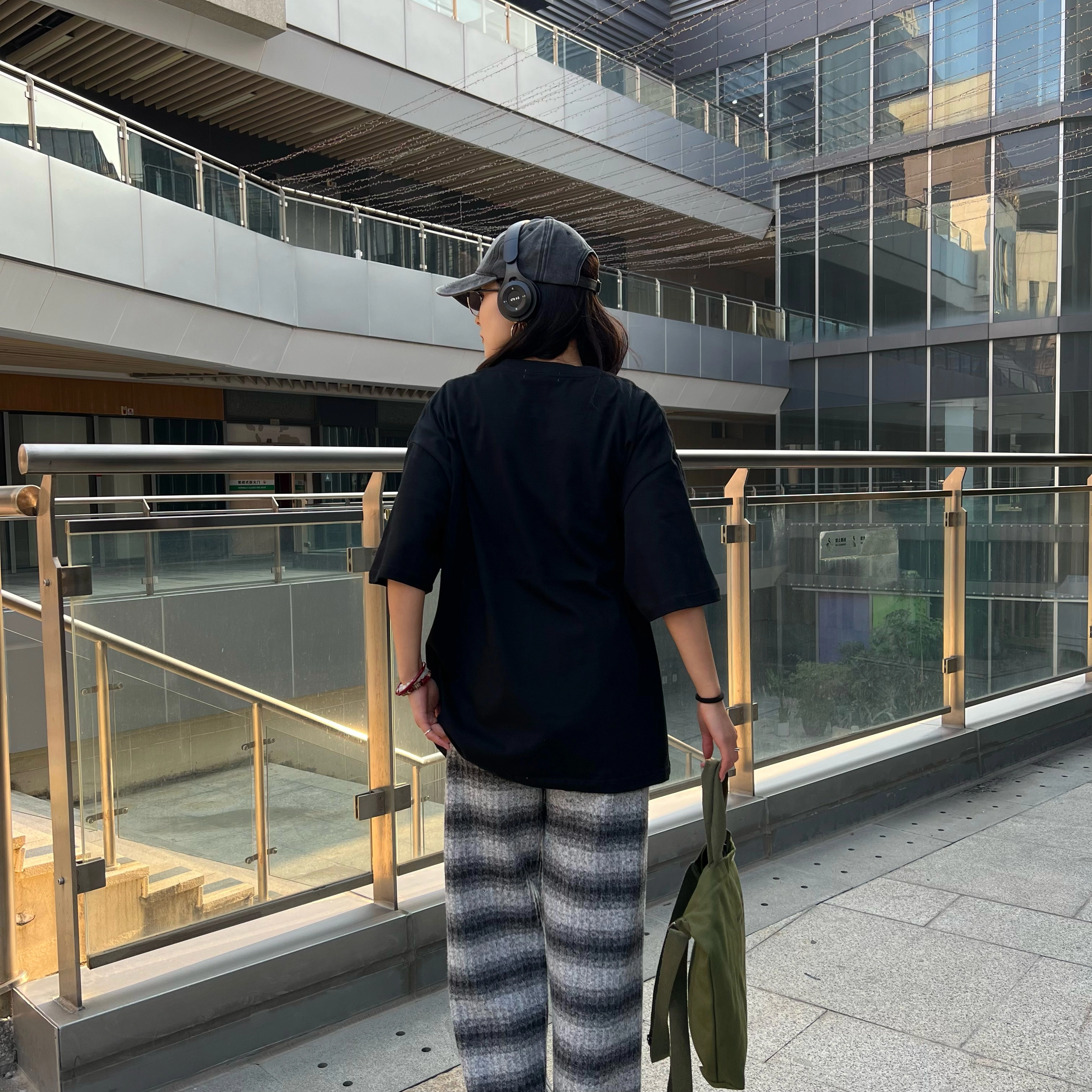 星际者 基础款纯色品牌字母印花短袖潮牌中腰系带五分裤休闲运动套装 男女同款