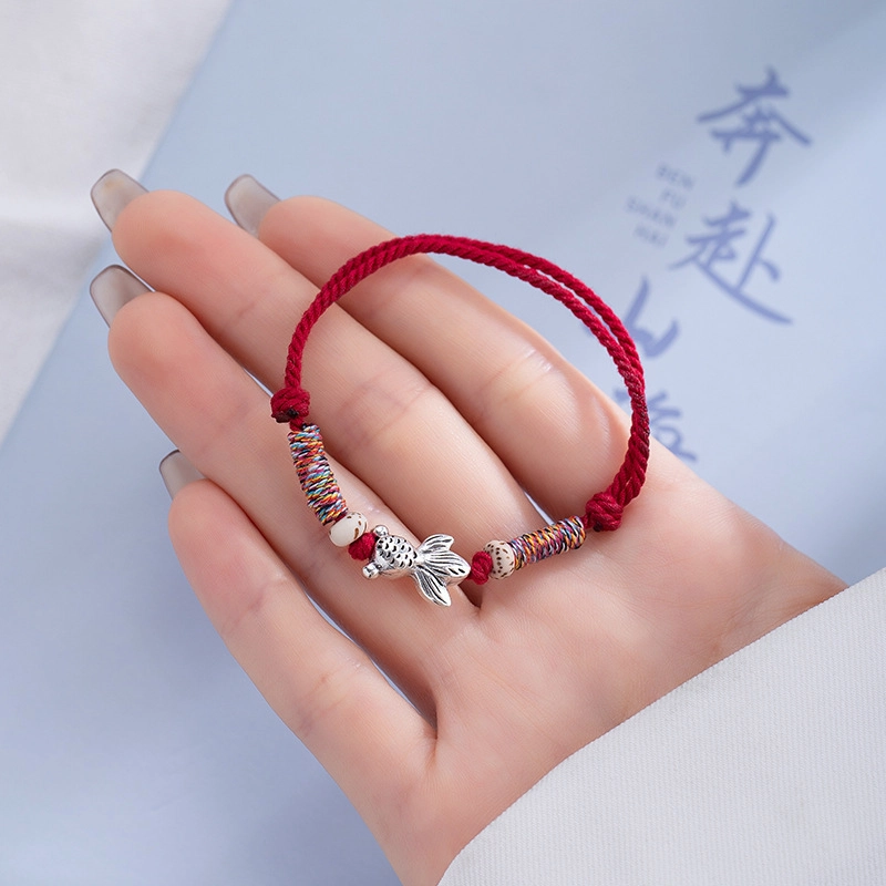 阡陌 好运锦鲤 新中式轻奢手工编织锦鲤手绳 高考中考考试祝福礼盒 精致简约时尚百搭小众高级设计感 织物 手链 男女同款情侣款