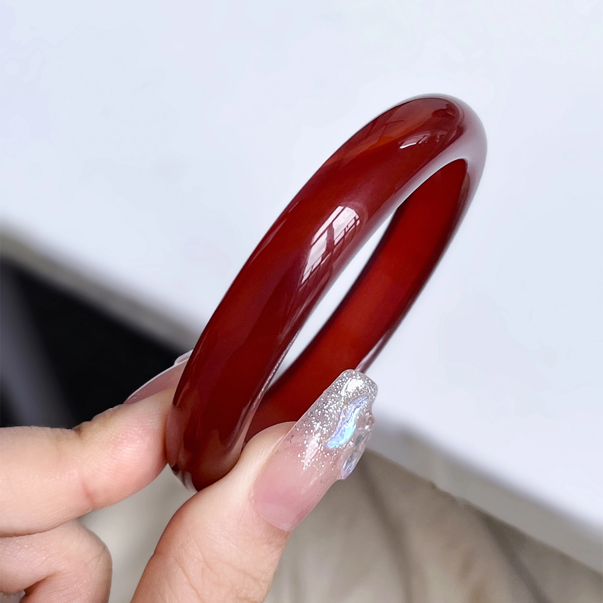 琳琯瑛 简约大气 优雅气质 玛瑙 玉石手镯 女款 玛瑙