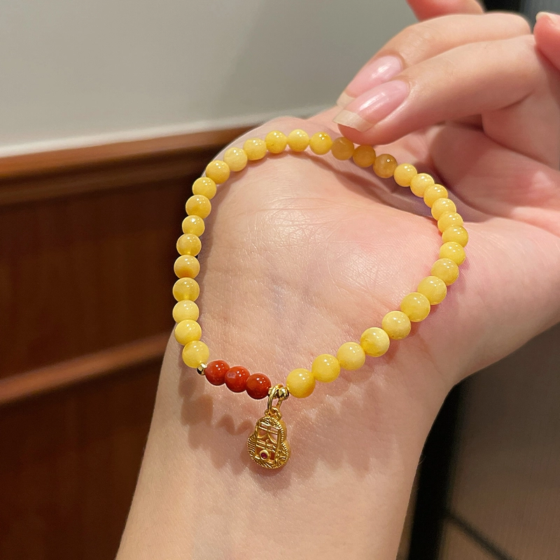 琳琯瑛 新中式 国风 小众 设计 高级感轻奢气质招财 福禄葫芦 蜜蜡 手串 女款