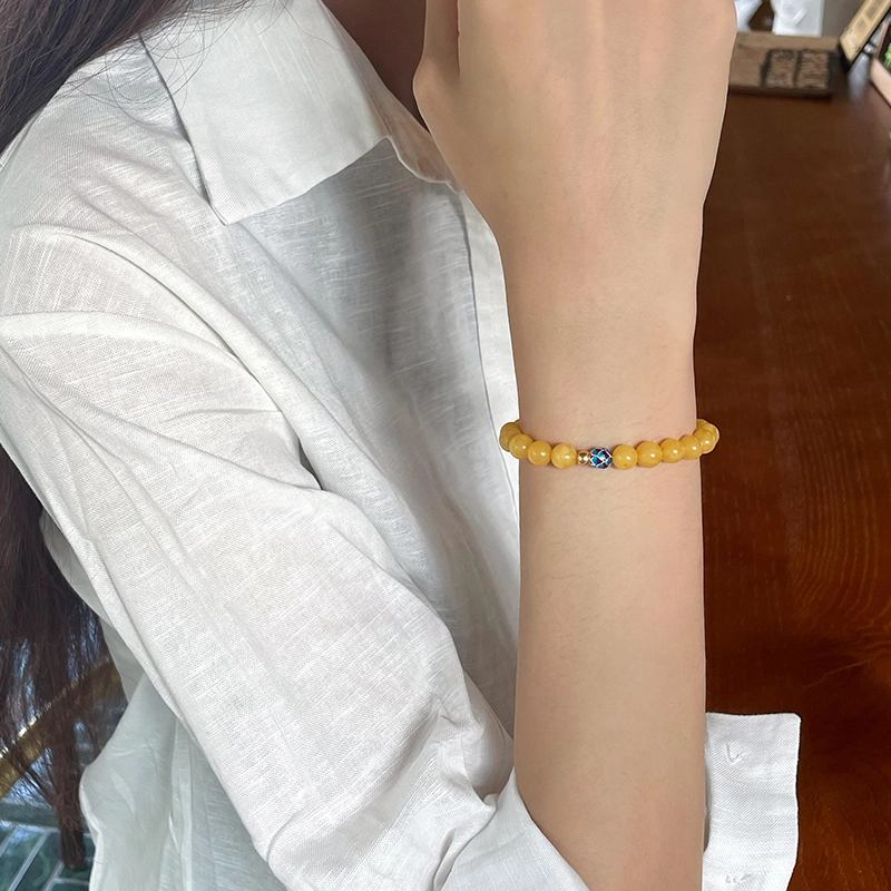 琳琯瑛 新中式国风小众设计高级感轻奢气质好运莲莲 蜜蜡 手串 女款