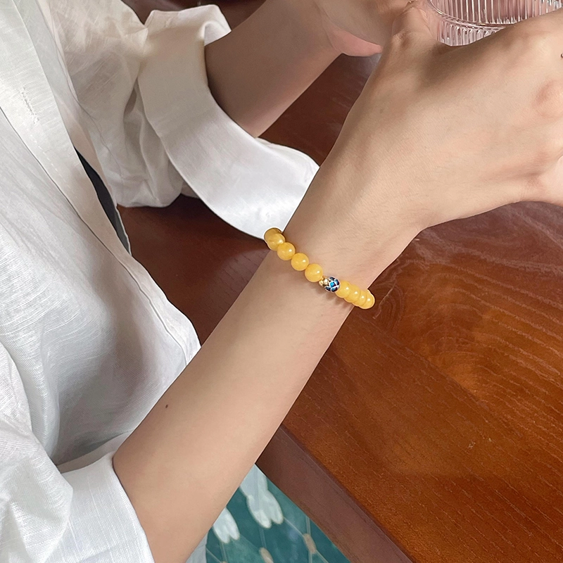 琳琯瑛 新中式国风小众设计高级感轻奢气质好运莲莲 蜜蜡 手串 女款