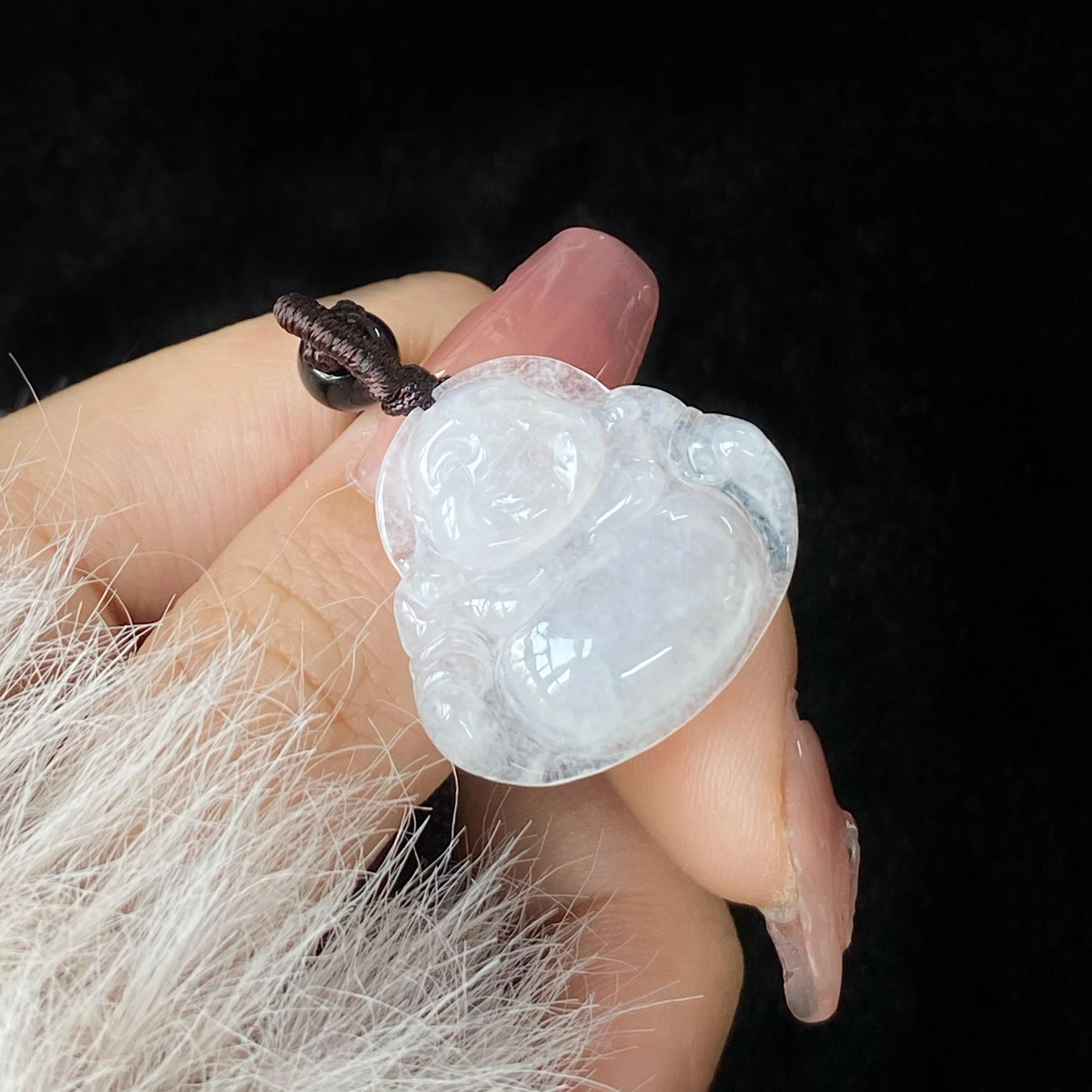 琳琯瑛 新中式国风笑佛 糯种 翡翠吊坠 女款