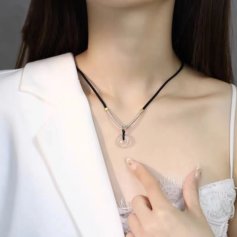 百年传琪 【白月光平安扣】#好运天然 玉髓 吊坠 男女同款情侣款