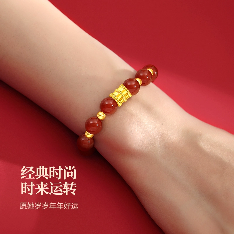 克拉太太 时来运转 好运小蛮腰 经典优雅温婉大气精致时尚简约百搭轻奢高级感 足金 一口价 黄金手串 男女同款情侣款