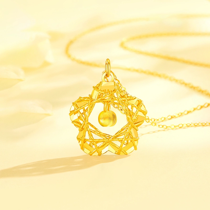 克拉太太 花丝樱花套链  浪漫少女心樱花轻奢 足金 一口价 黄金项链 女款