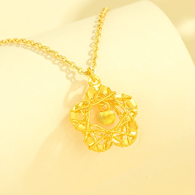 克拉太太 花丝樱花套链  浪漫少女心樱花轻奢 足金 一口价 黄金项链 女款