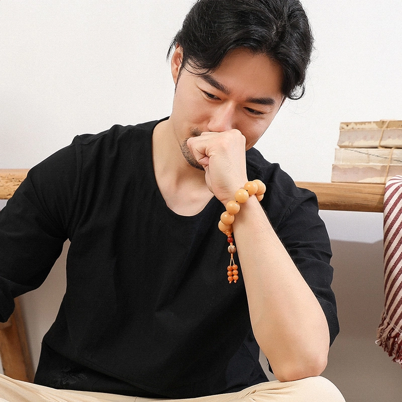 妍韵珠宝 佛珠念珠小众设计高级感 白玉菩提 手串 男女同款情侣款