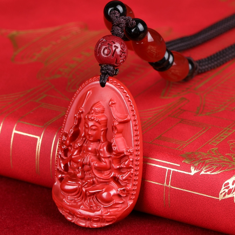 豆蔻时光 新中式本命年帝王砂本命佛八大本命佛十二生肖守护神 再造辰砂朱砂 玉石吊坠 男女同款情侣款