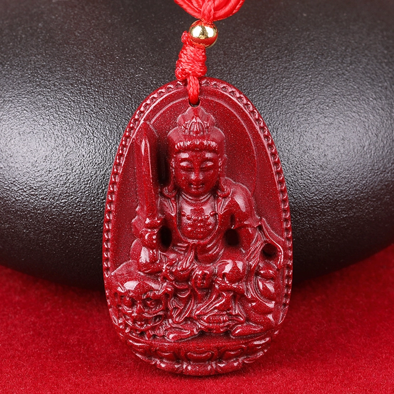 妍韵珠宝 十二生肖本命佛 八大守护神护身符挂件 朱砂 玉石吊坠 通用
