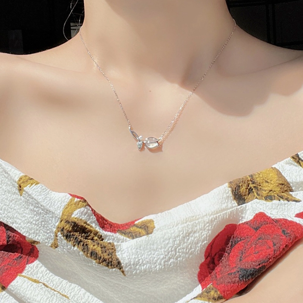 七度 郁金香吊坠 精致轻奢优雅小众高级感锁骨链 玉髓 项链 女款