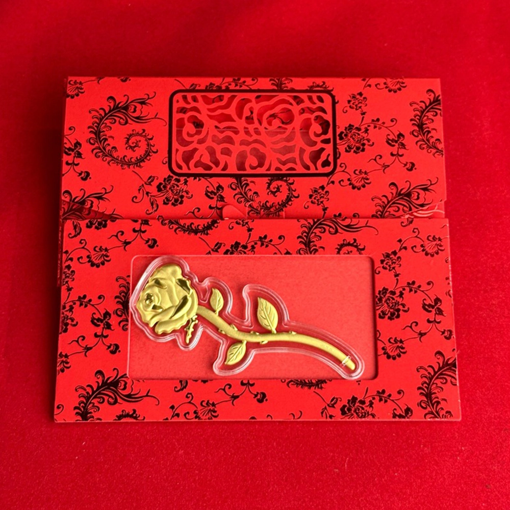 七度 玫瑰花金贴 精致轻奢小众高级感 吸进招财纪念收藏储蓄创意潮流时尚 金 挂件 男女同款情侣款