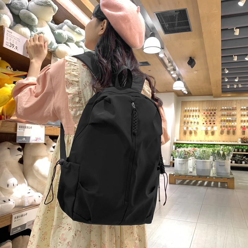 巴朗熊 高级感大容量简约学生旅行休闲 书包背包双肩包 女款 多色 尼龙