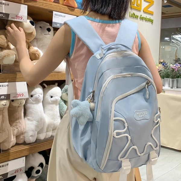 巴朗熊  小清新初中生高颜值双肩包日系可爱大学生轻便旅行背包 多色