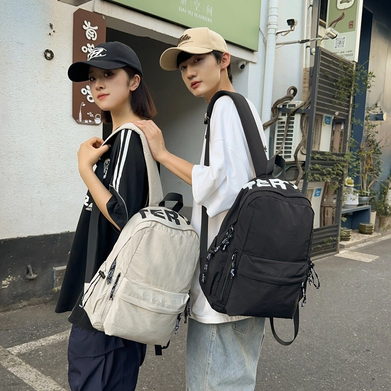 巴朗熊 日系慵懒风大容量书包休闲百搭时尚 尼龙 双肩包 常规 男女同款情侣款 多色