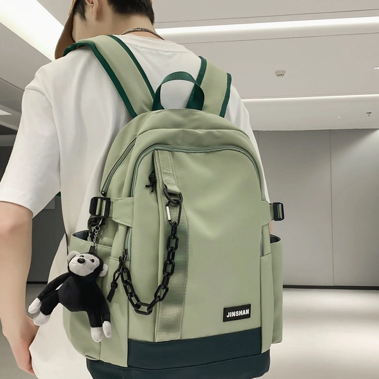 巴朗熊  书包大学韩版工装高中生背包 初中学生女大容量 复古双肩包 尼龙 男女同款