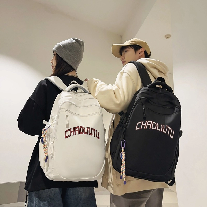 巴朗熊  书包初中高中生大学生春游尼龙双肩包休闲旅游电脑背包大容量 男女同款情侣款 多色