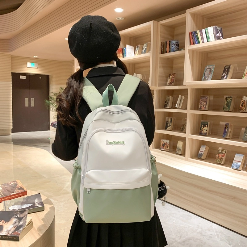 巴朗熊   大学生 撞色大容量电脑背包男初中高中生双肩包