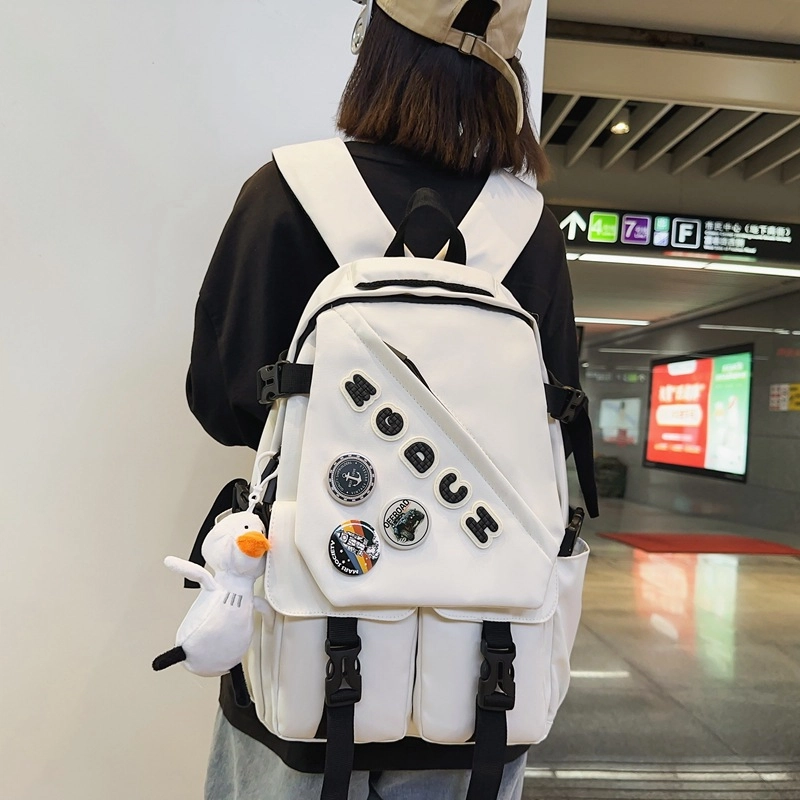 巴朗熊  初中生大容量韩版高中大学生 背包双肩包 尼龙 男女同款情侣款 多色