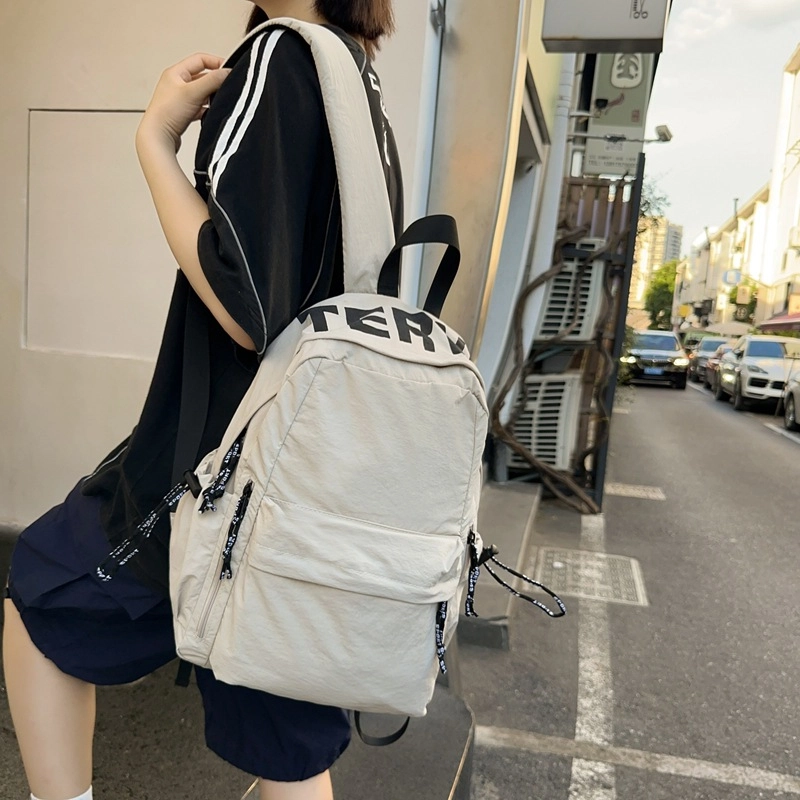 巴朗熊 日系慵懒风大容量书包休闲百搭时尚 尼龙 双肩包 常规 男女同款情侣款 多色