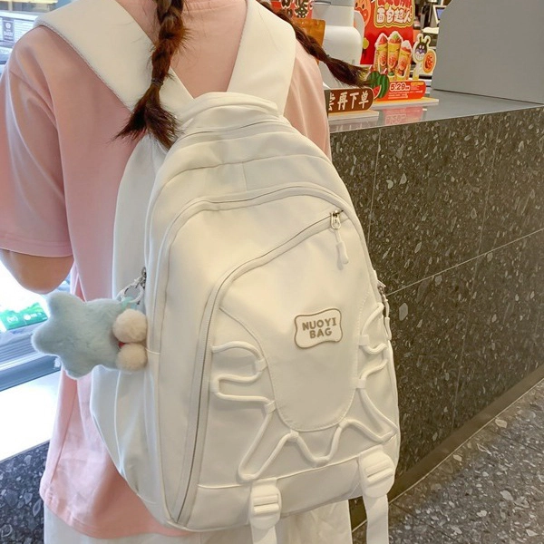 巴朗熊  小清新初中生高颜值双肩包日系可爱大学生轻便旅行背包 多色