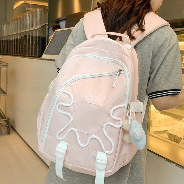 巴朗熊  小清新初中生高颜值双肩包日系可爱大学生轻便旅行背包 多色