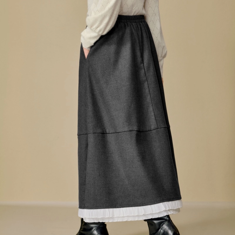 茵曼 舒适百搭简约休闲长裙 女款