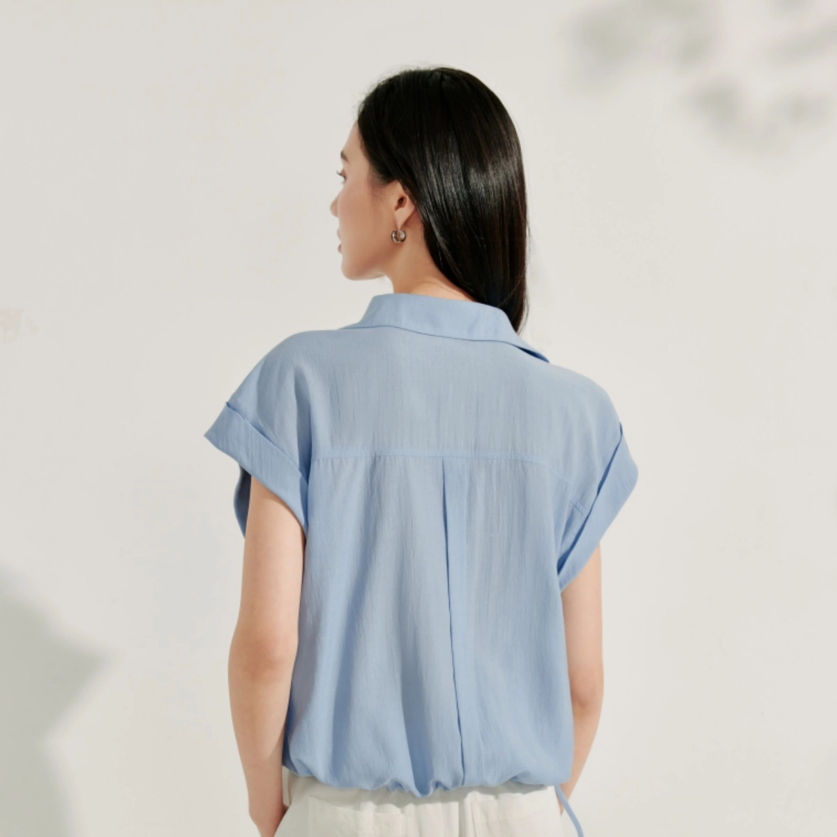 茵曼 简约通勤收腰休闲无袖衬衫 女款