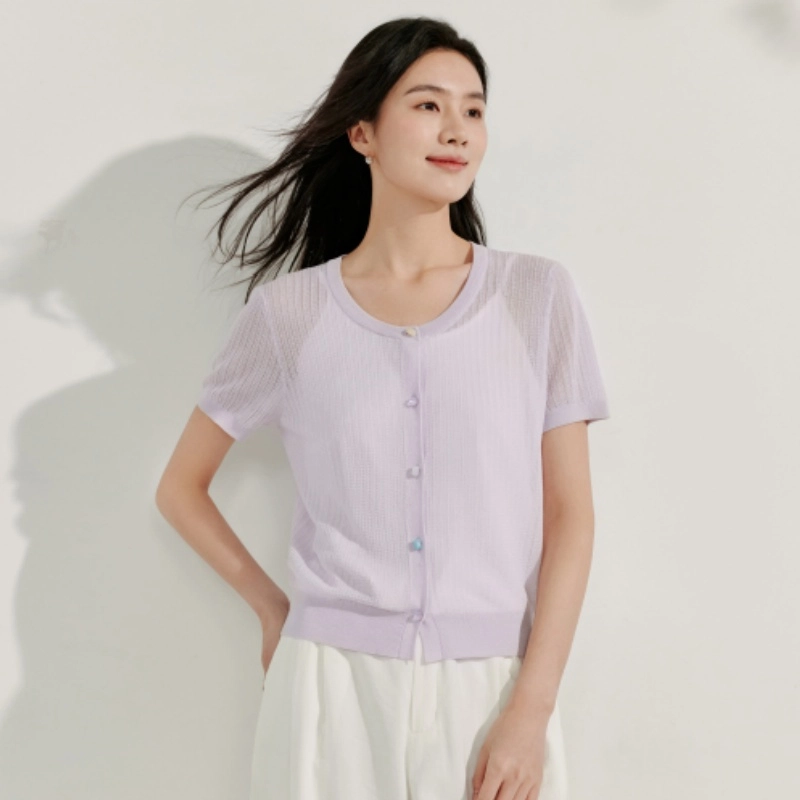 茵曼 舒适时尚休闲短袖针织衫 女款