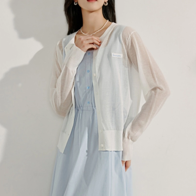 茵曼 刺绣法式长袖外套针织衫 女款