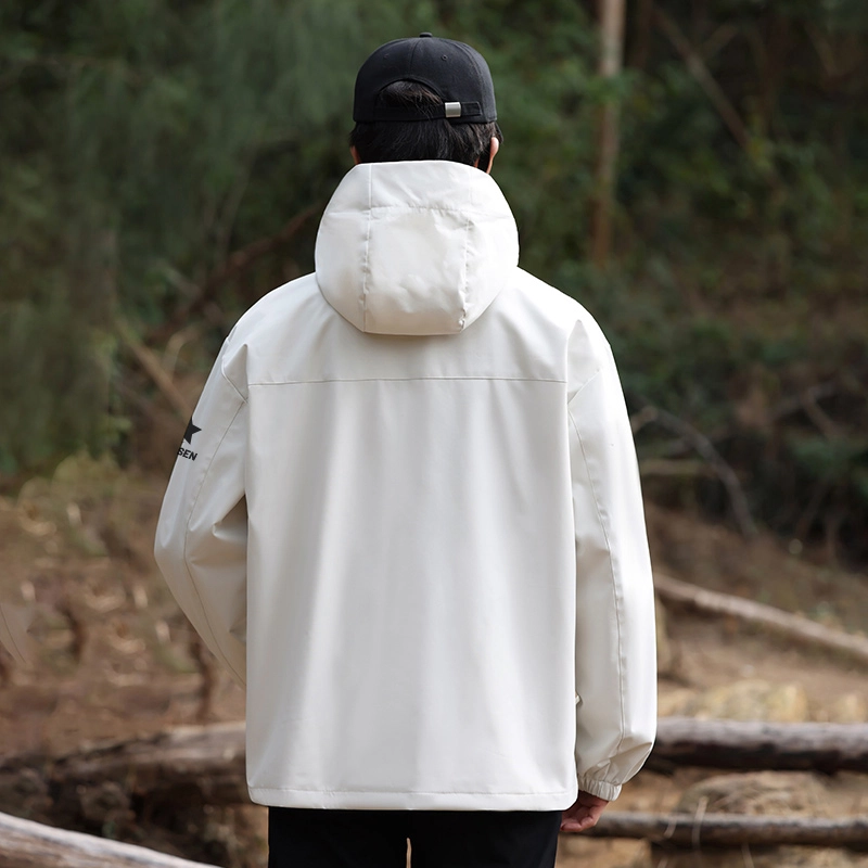 木林森 透气防风防污防泼水带门禁可脱卸连帽冲锋衣夹克外套 男女同款