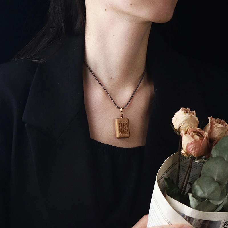 游思集 木五条挂件多用扣设计 木作 项链 男女同款情侣款 檀木 礼盒装
