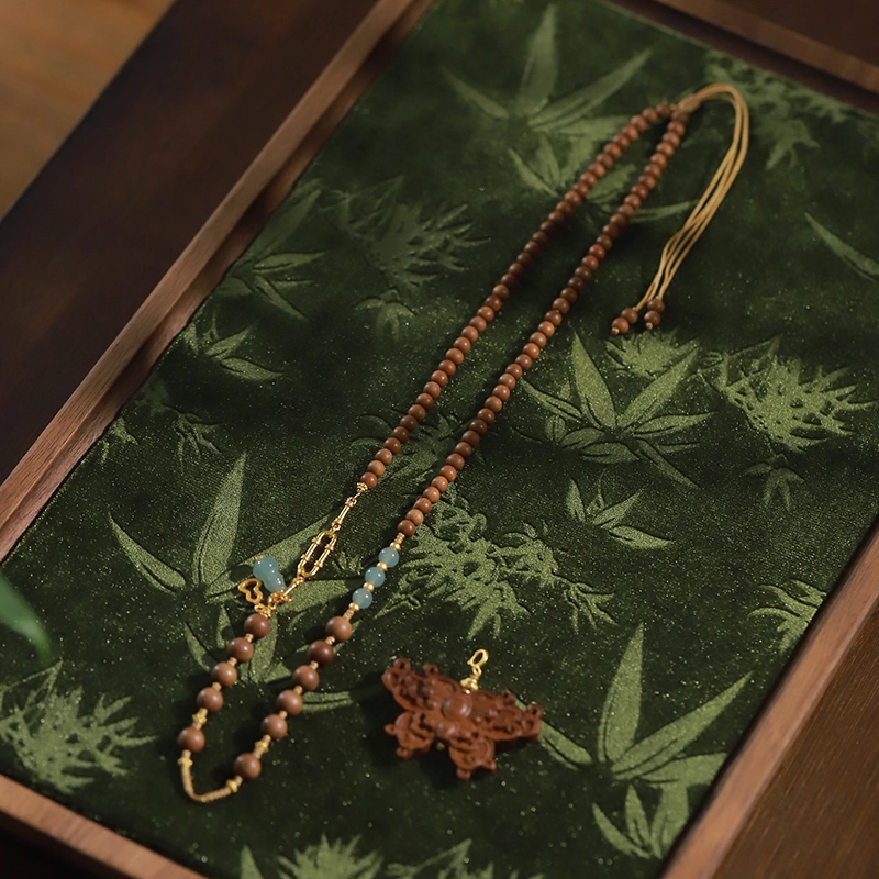 游思集 花间天然檀香 蝴蝶造型小众高级设计感 新中式国风文玩 木作 项链 女款 檀木