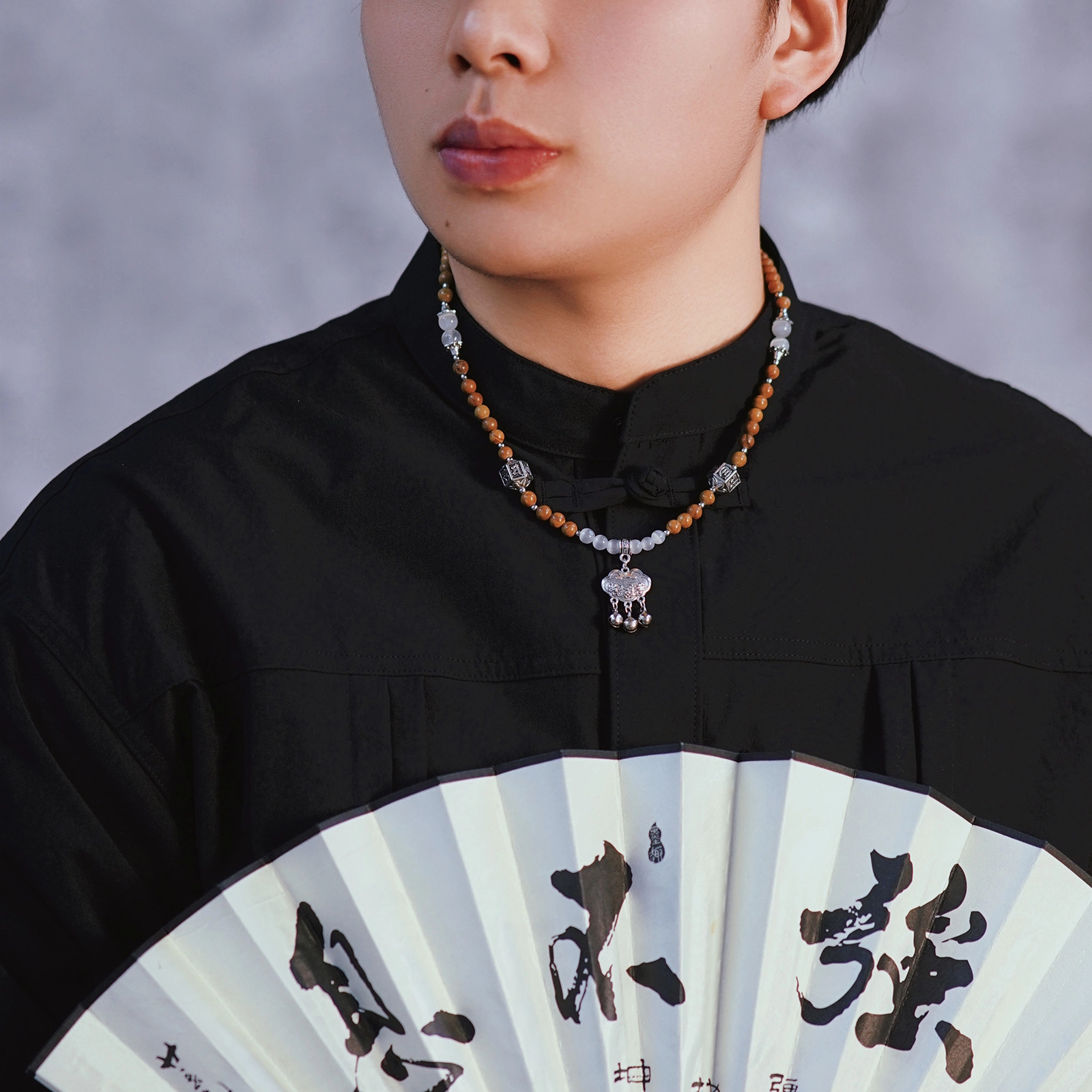 北隐 国风新中式平安喜乐如意锁 情人浪漫 一步一摇 铃铛花开 招财转运闺蜜复古个性 琉璃 项链 男女同款情侣款 晚辈好运 礼盒款