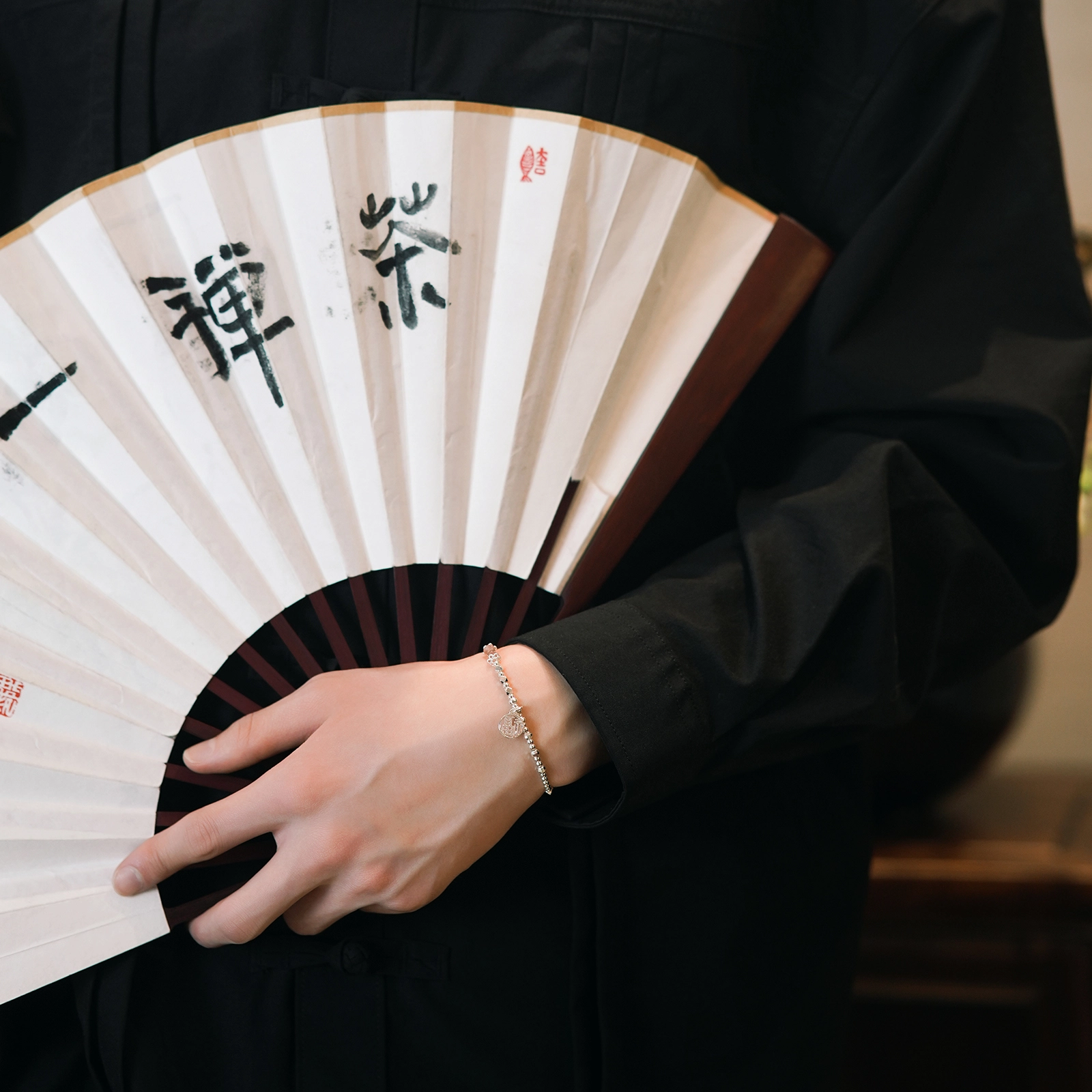 北隐 国风新中式招桃花转运竹节 铃铛花开转运福牌碎银几两甜美闺蜜女神氛围感 水晶 玉石手链 男女同款情侣款 恋爱告白 礼盒款