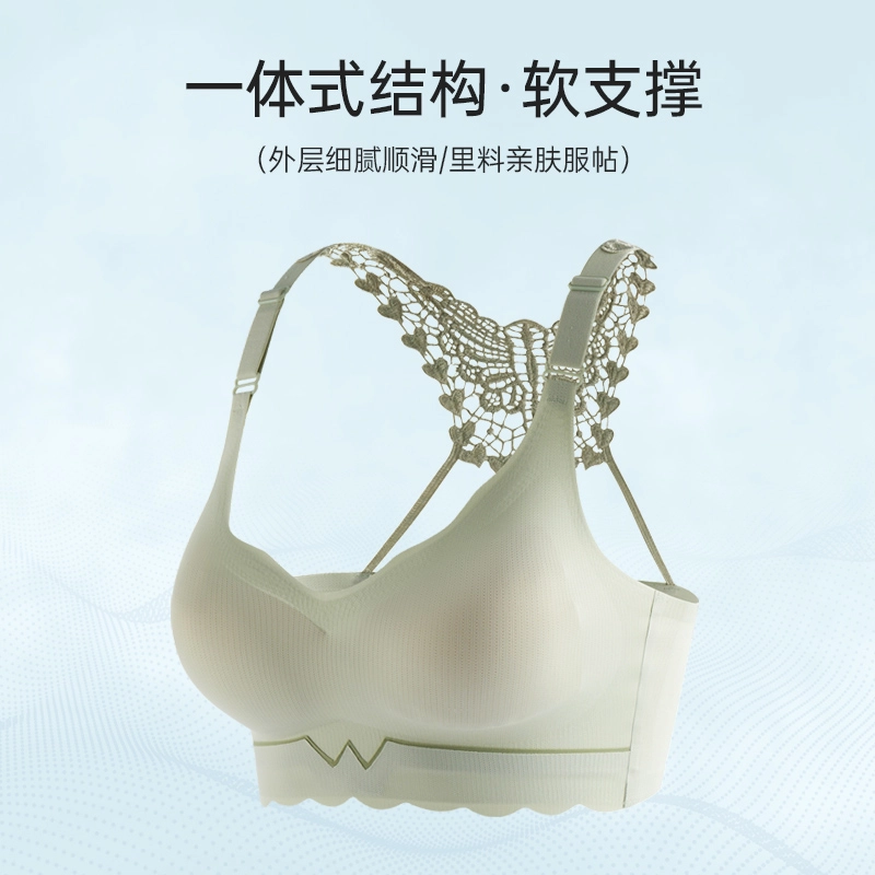 二三二三 小胸聚拢提拉裸感大胸显小收副乳防下垂塑型无痕蕾丝美背矫正调整型文胸 女款