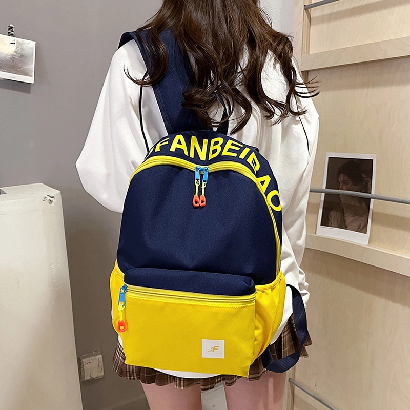 轩玺 撞色休闲简约百搭 牛津布 双肩包小背包学生书包 女款 粉色/蓝色/红色/玫粉色