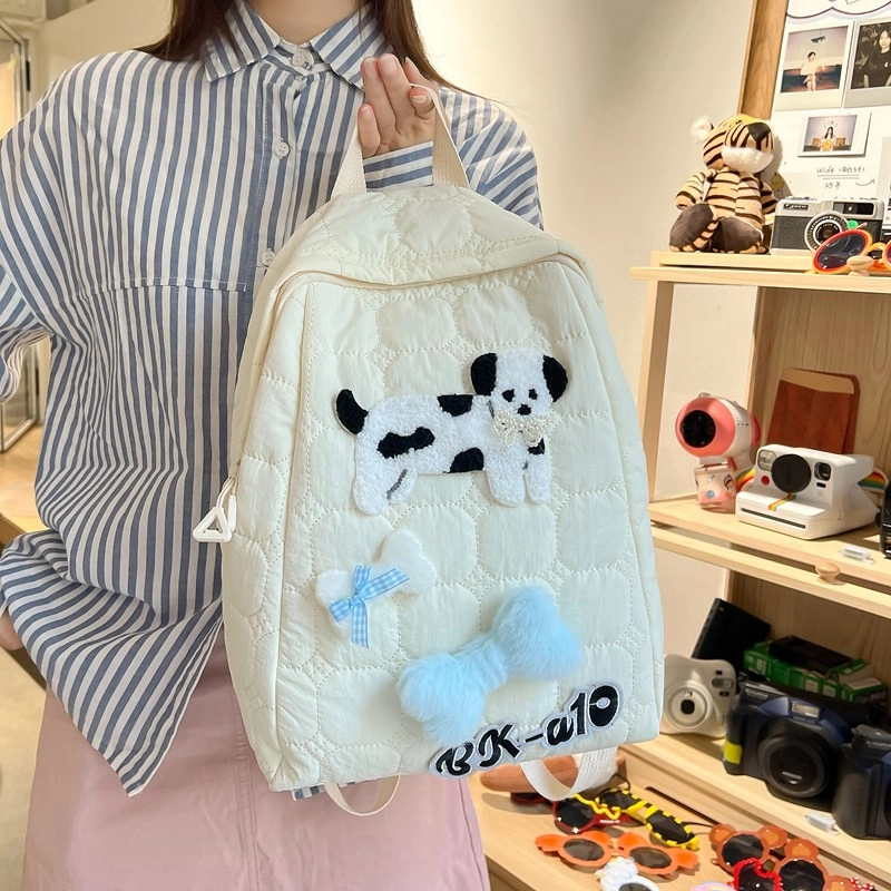 轩玺 可爱少女心小狗通勤学生 牛津布 双肩包 女款 黑色/米白色/蓝色/咖色