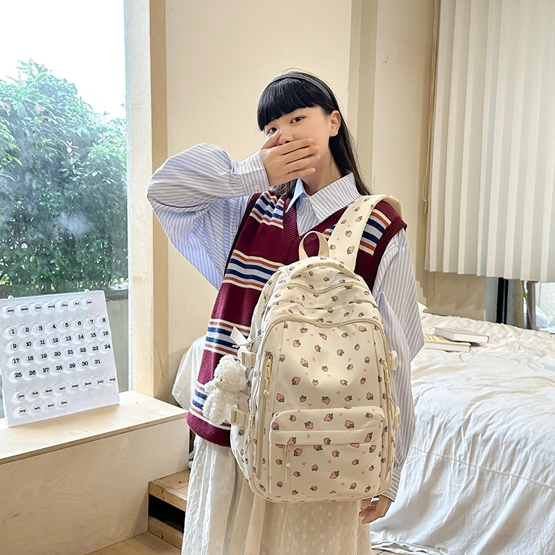 轩玺 韩系文艺小清新森系可爱百搭 尼龙 双肩包 女款 白色