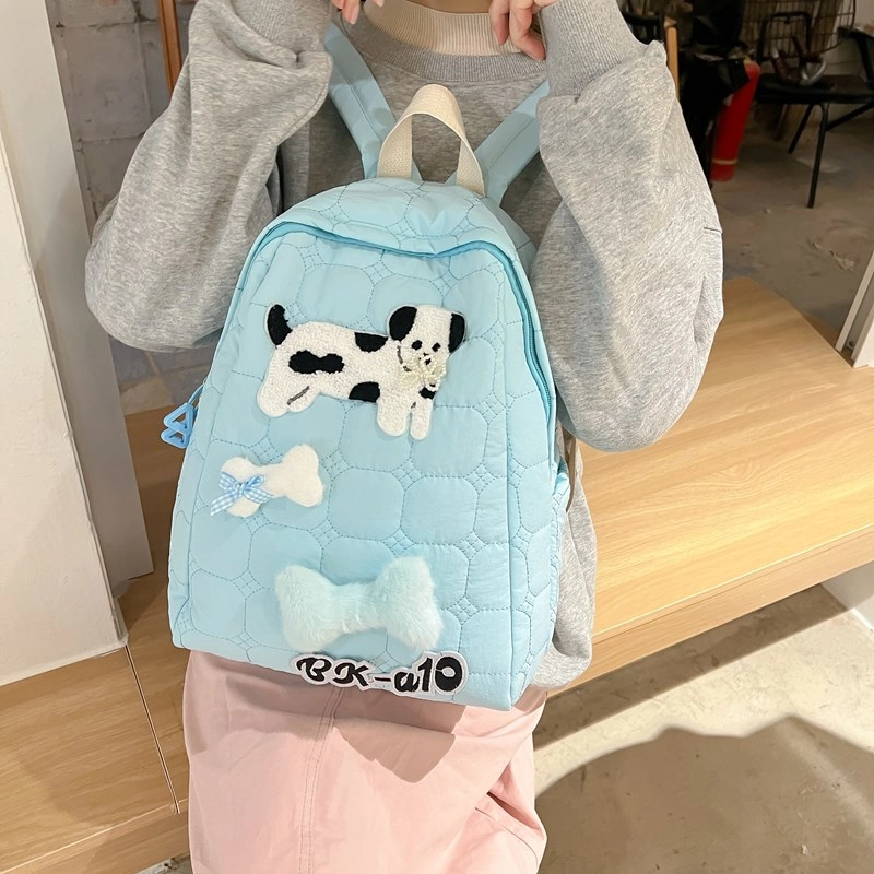 轩玺 可爱少女心小狗通勤学生 牛津布 双肩包 女款 黑色/米白色/蓝色/咖色