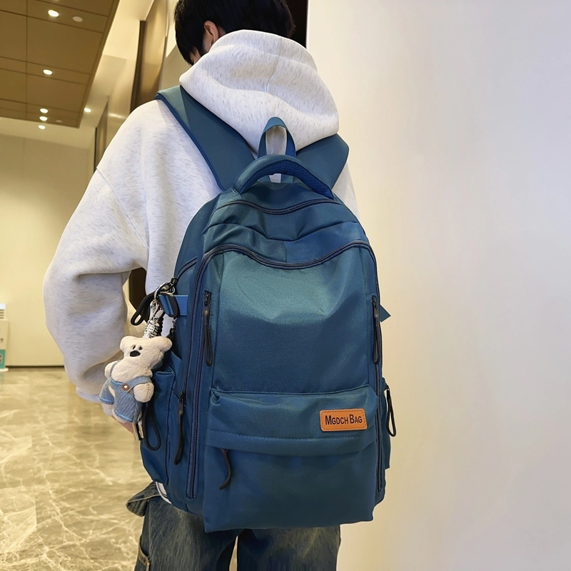 轩玺 日系简约大容量轻便时尚百搭学生 尼龙 双肩包背包书包 常规 男女同款情侣款 黑色/白色/红色/卡其色/蓝色
