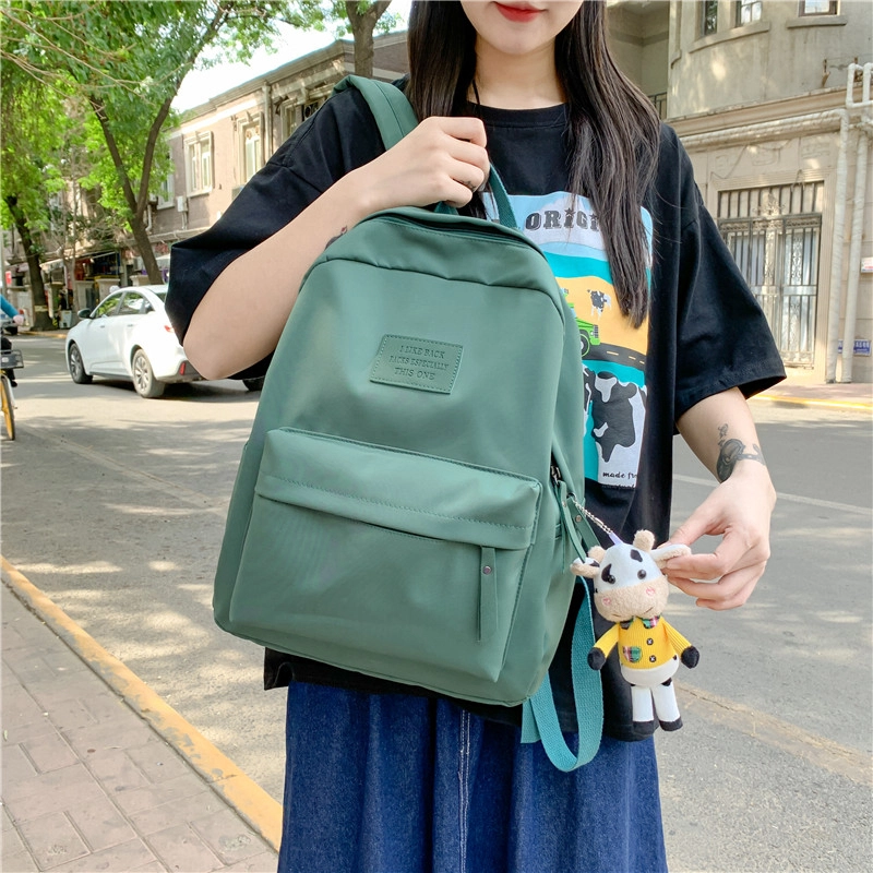 轩玺 纯色简约休闲百搭 尼龙 双肩包书包背包 女款 多色
