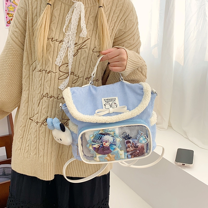 轩玺 可爱毛茸茸小众百搭休闲简约 牛津布 书包双肩包 男女同款情侣款 多色