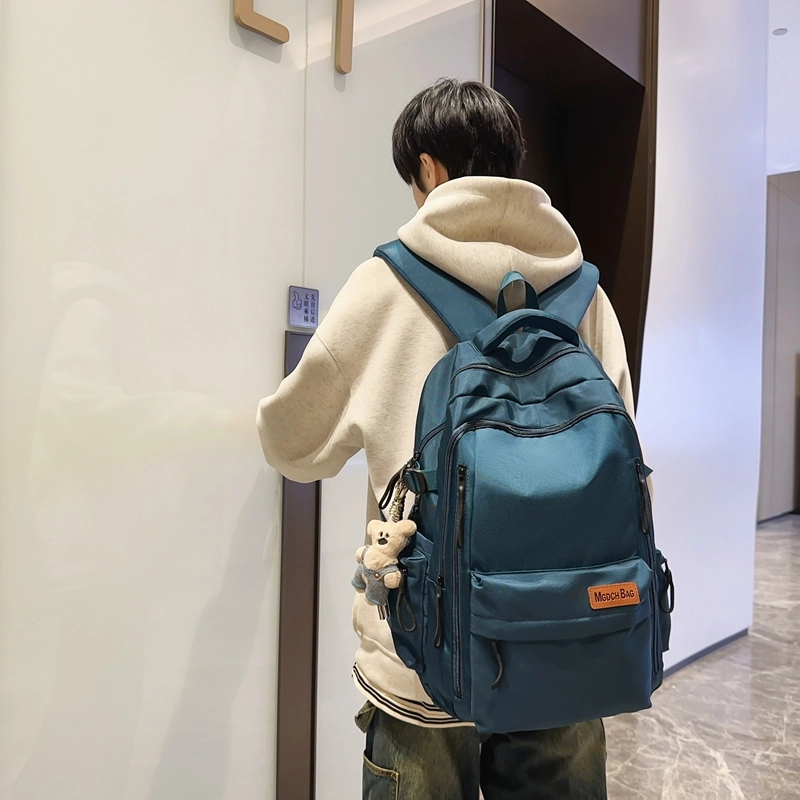 轩玺 日系简约大容量轻便时尚百搭学生 尼龙 双肩包背包书包 常规 男女同款情侣款 黑色/白色/红色/卡其色/蓝色