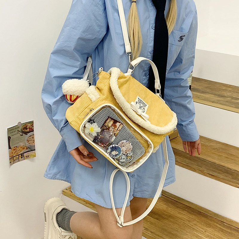 轩玺 可爱毛茸茸小众百搭休闲简约 牛津布 书包双肩包 男女同款情侣款 多色
