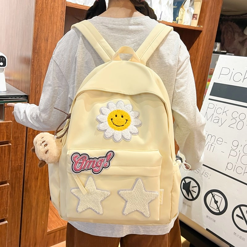 轩玺 韩系高颜值学生百搭 尼龙 双肩包 男女同款情侣款 黑色