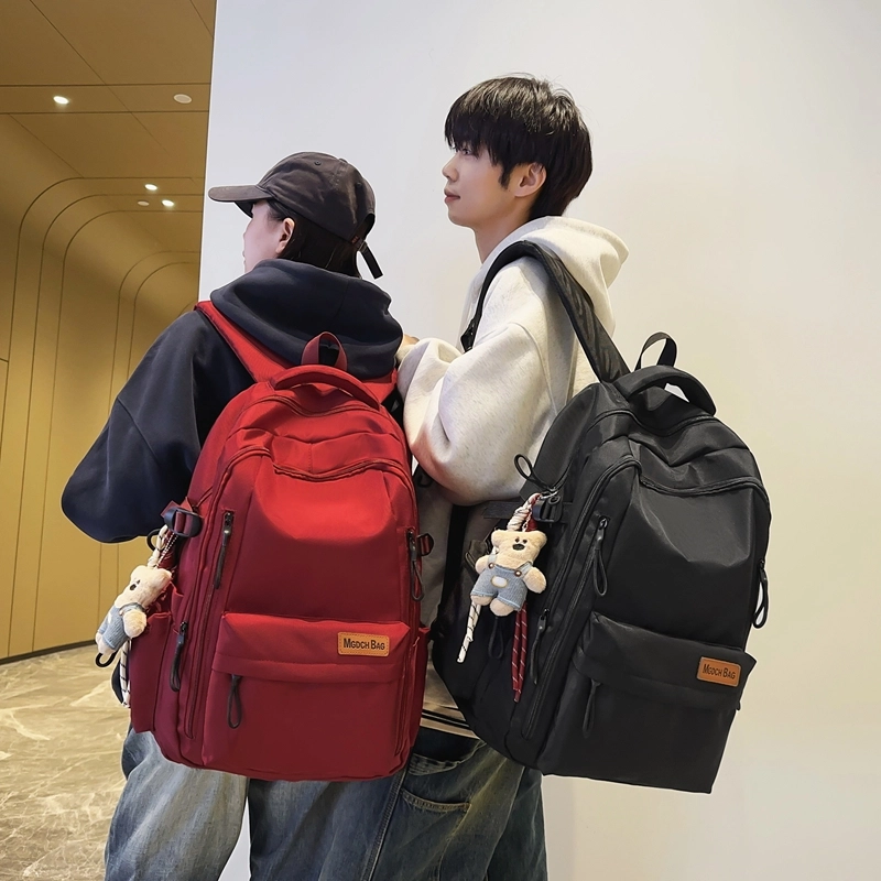 轩玺 日系简约大容量轻便时尚百搭学生 尼龙 双肩包背包书包 常规 男女同款情侣款 黑色/白色/红色/卡其色/蓝色