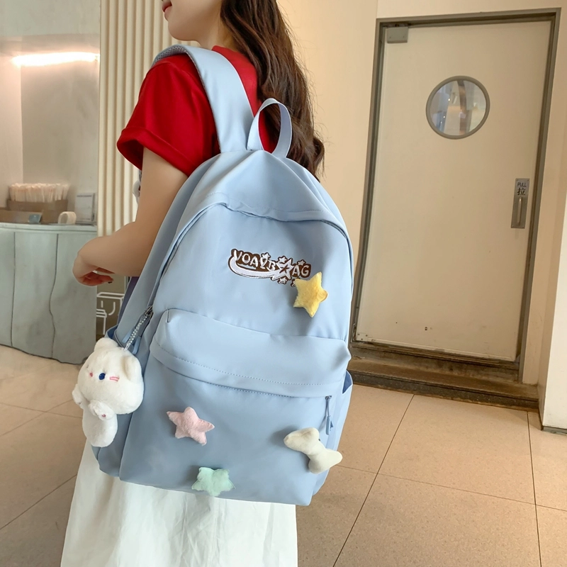轩玺 简约时尚可爱校园学生 牛津布 书包背包双肩包 大号 女款 黑色