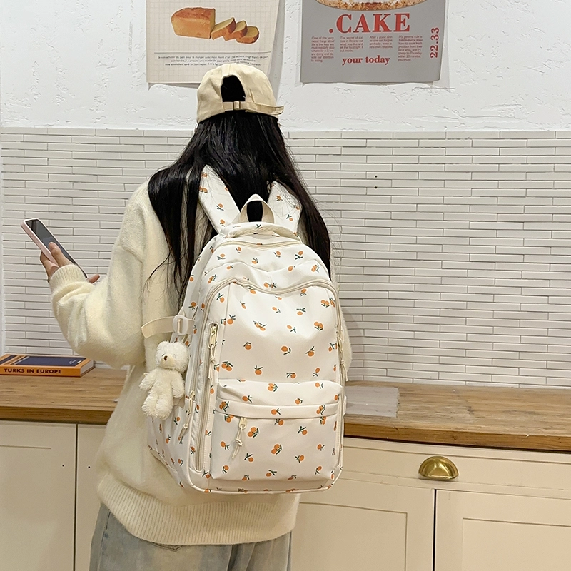 轩玺 韩系文艺小清新森系可爱百搭 尼龙 双肩包 女款 白色